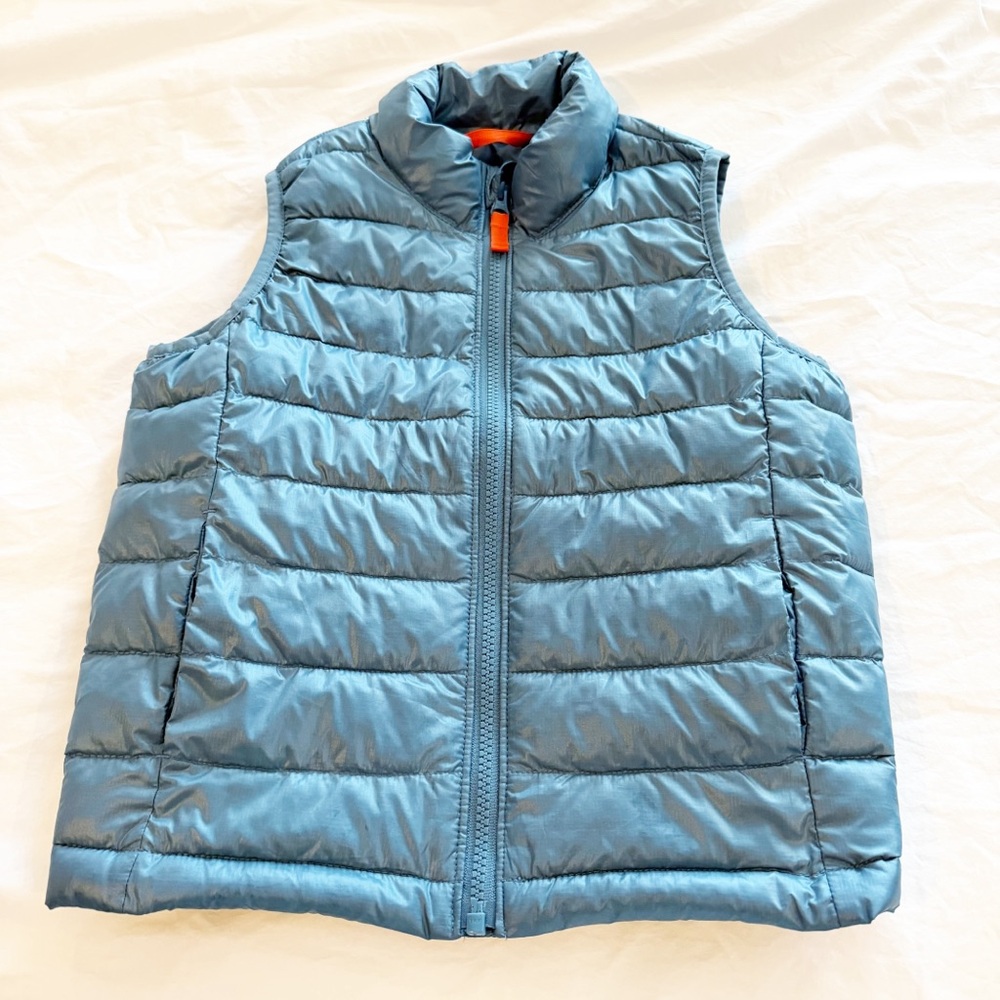 Primary Dusk Blue Puffer Vest for Kids 6-7 Years